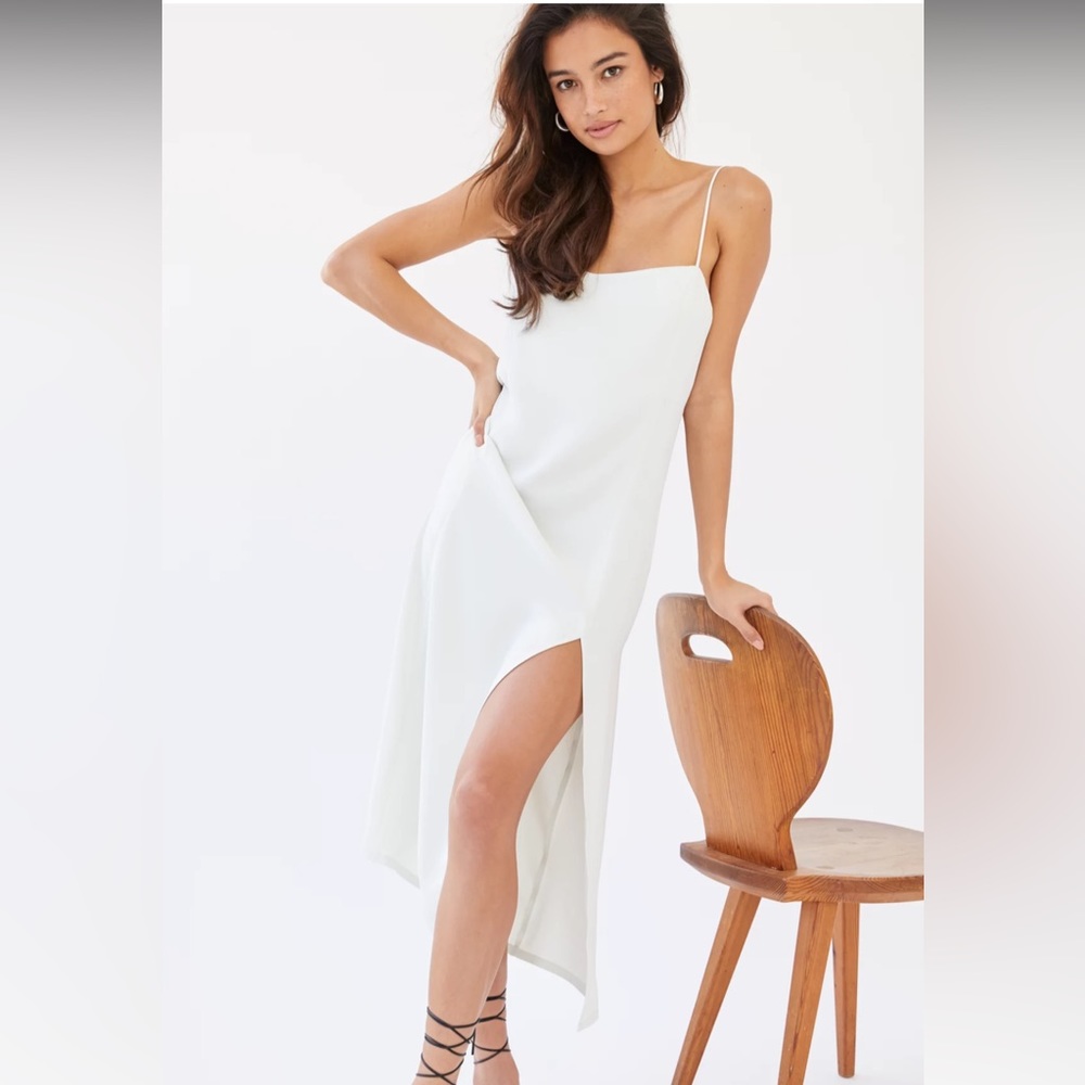 XS Black Babaton Slit Slip Dress